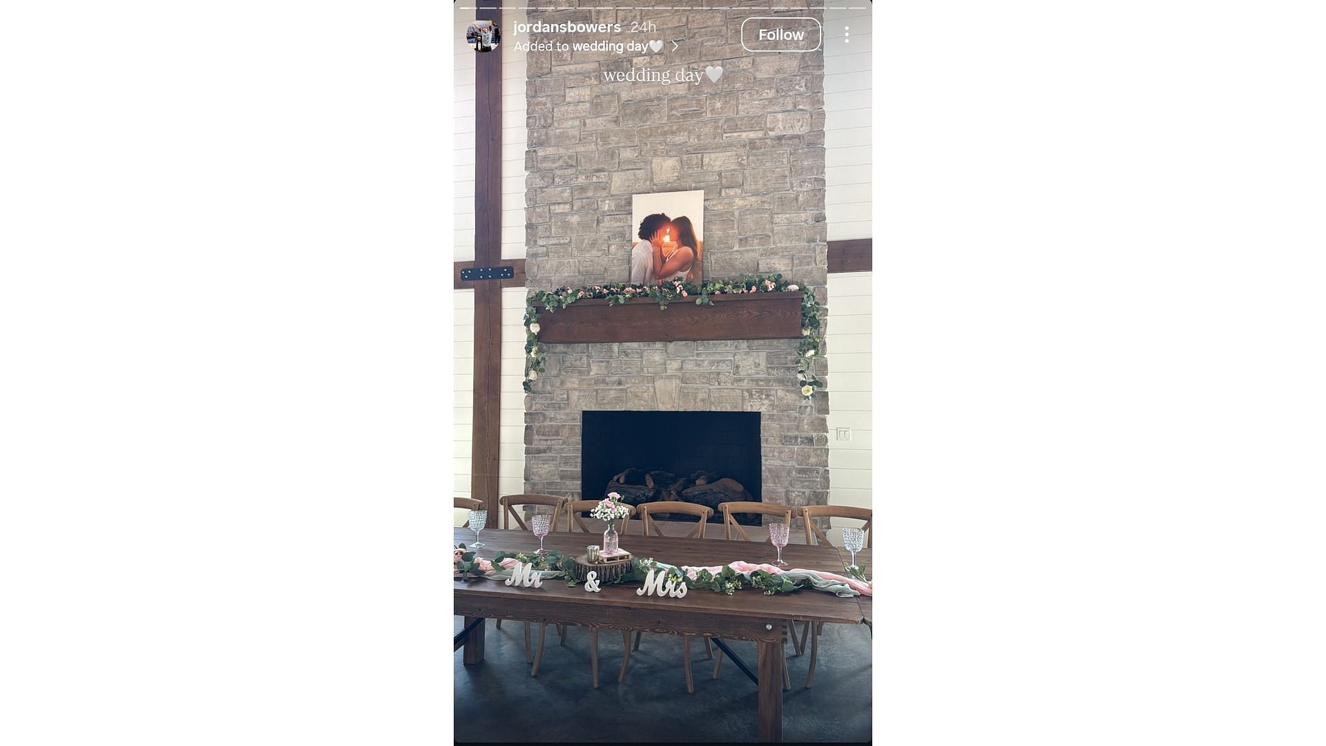 Screenshot of Bowers' wedding glimpses (Image via: Bowers' Instagram@jordansbowers)